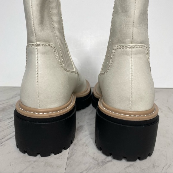 Open Edit Mya White Faux Leather Lug Sole Chelsea Boot 8M - Picture 4 of 15